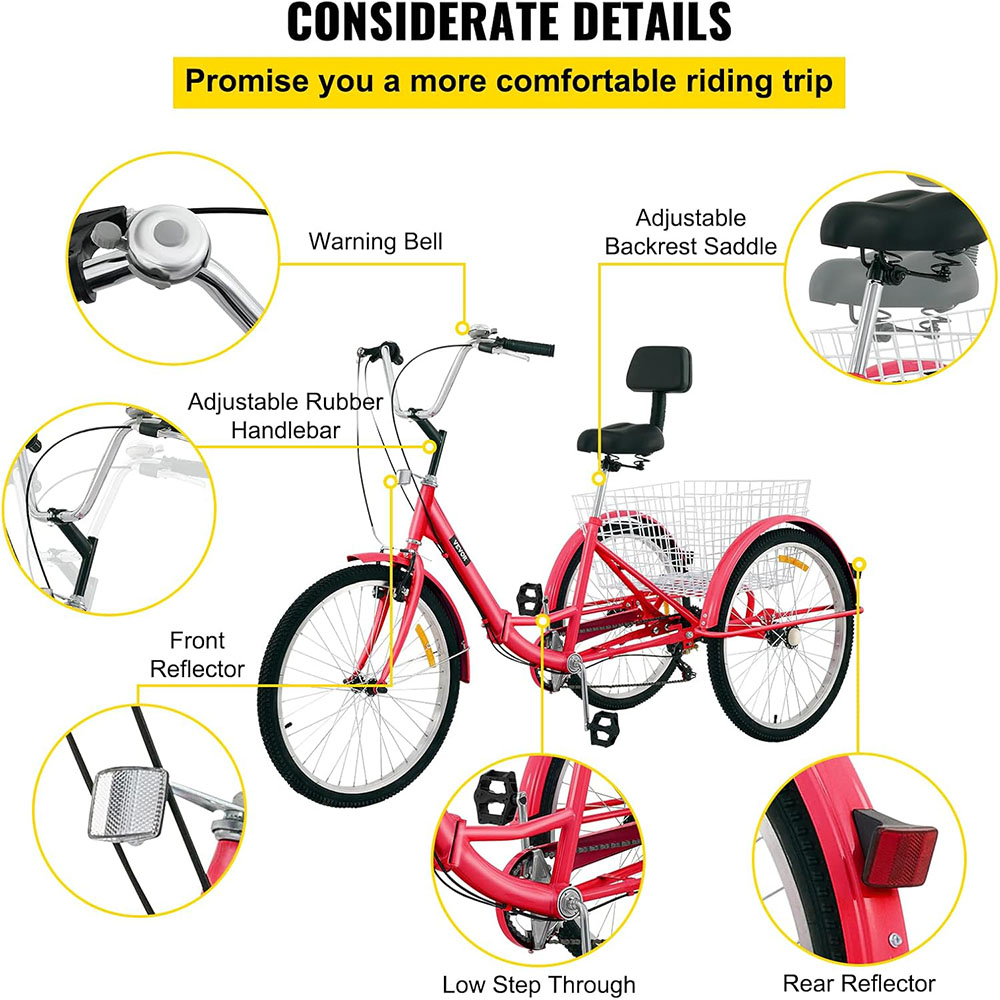 26 inch adult folding tricycle