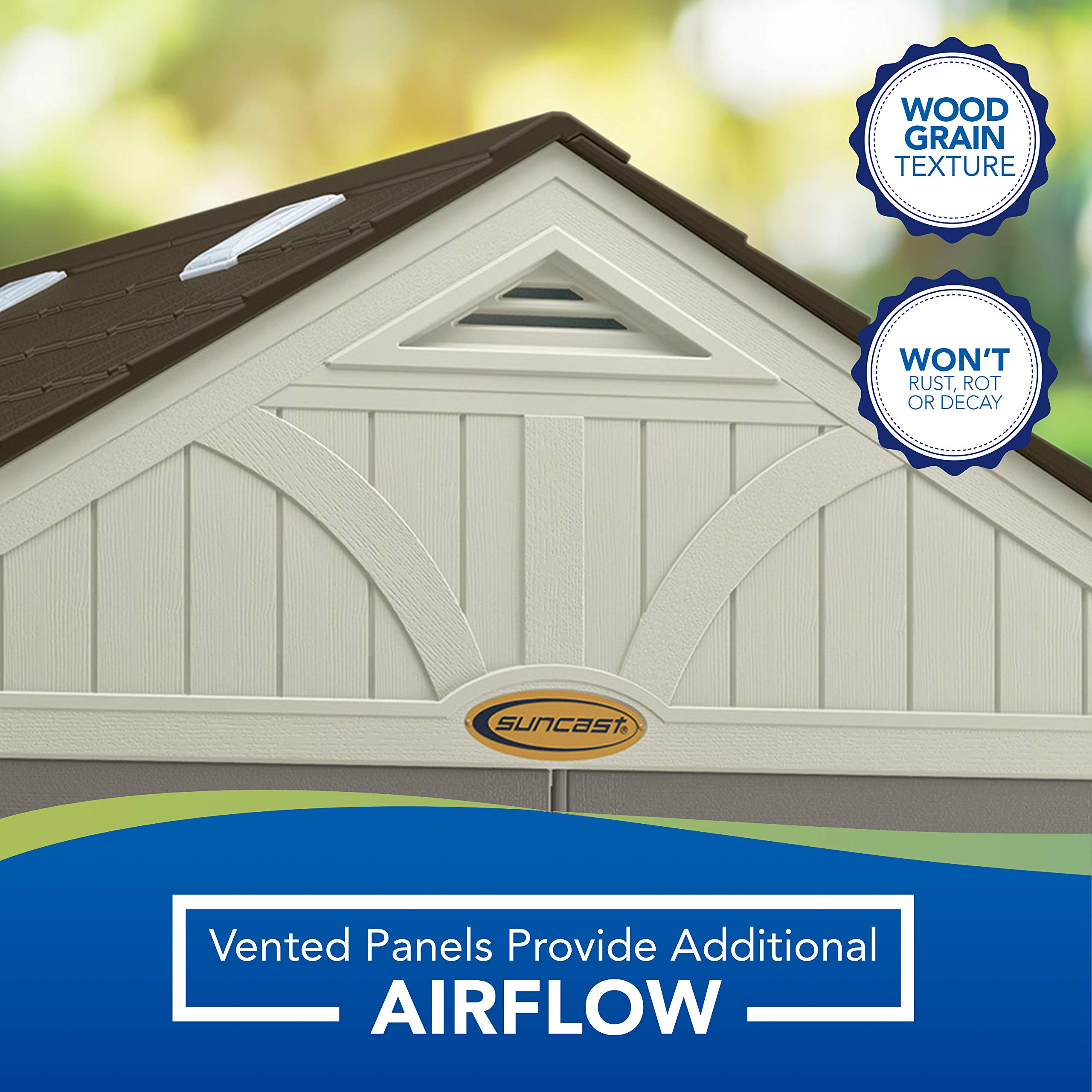 【Storage Shed】【BS】8' x 10' Heavy-Duty Resin Tremont Storage Shed, Vanilla