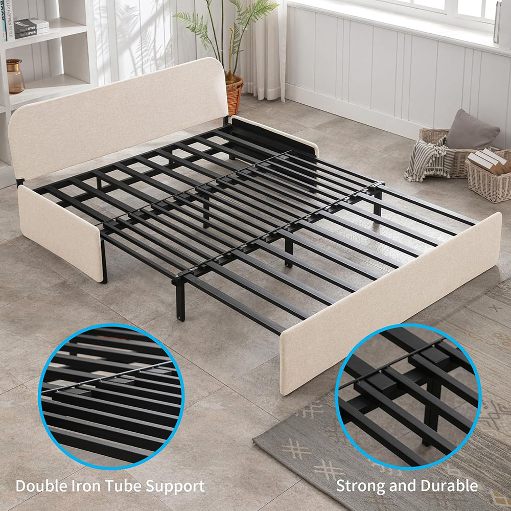 Mjkone Double Bed 2 in 1 Convertible Sofa Bed