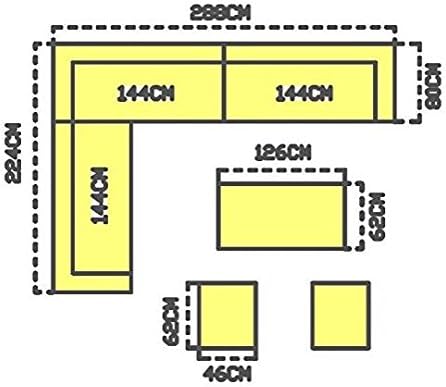 YAKOE 50020 Papaver Conservatory Modular 9 Seater Rattan Corner Garden Sofa Furniture Set - Grey