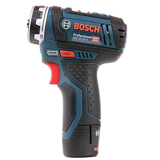 Bosch Professional GSR 12 V-15 FC Cordless Drill Driver Set with 2 x 12 V 2.0 Ah Lithium-Ion Batteries, L-Boxx