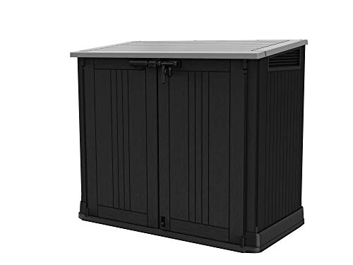 Keter Store it Out Nova Outdoor Garden Storage Shed, 32 x 71.5 x 113.5 cm, Dark Grey with Light Grey Lid