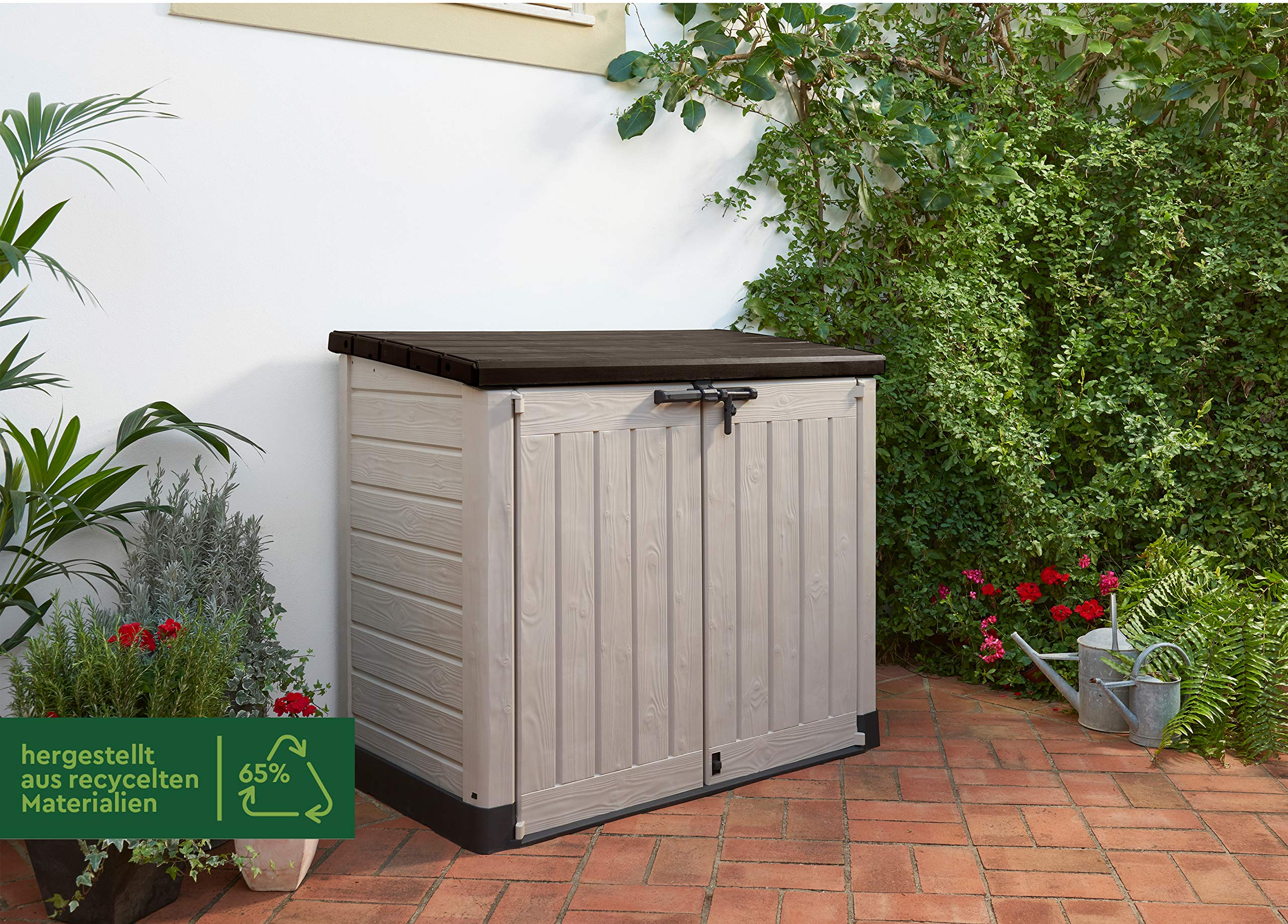 【Storage Shed】【BS】Plastic Storage Unit Box Garden Outdoor Sheds Wheelie Bins for Tools Bikes Lawn Mowers