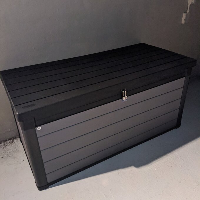【Storage Shed】Winston Porter Arrion 150 Gallons Gallon Water Resistant Resin Lockable Deck Box in Dark Grey