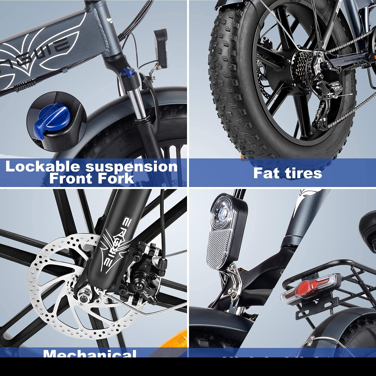 【Sports&Outdoors】750W Folding Electric Bike for Adults 20