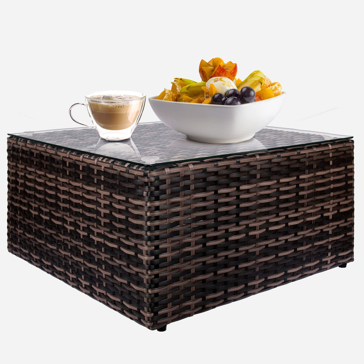 Garden Furniture Set 5PC Rattan Modular Corner Sofa Set Garden Corner Sofa Coffee Table