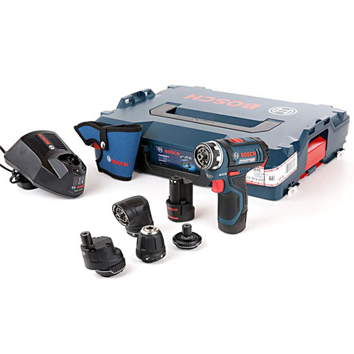 Bosch Professional GSR 12 V-15 FC Cordless Drill Driver Set with 2 x 12 V 2.0 Ah Lithium-Ion Batteries, L-Boxx