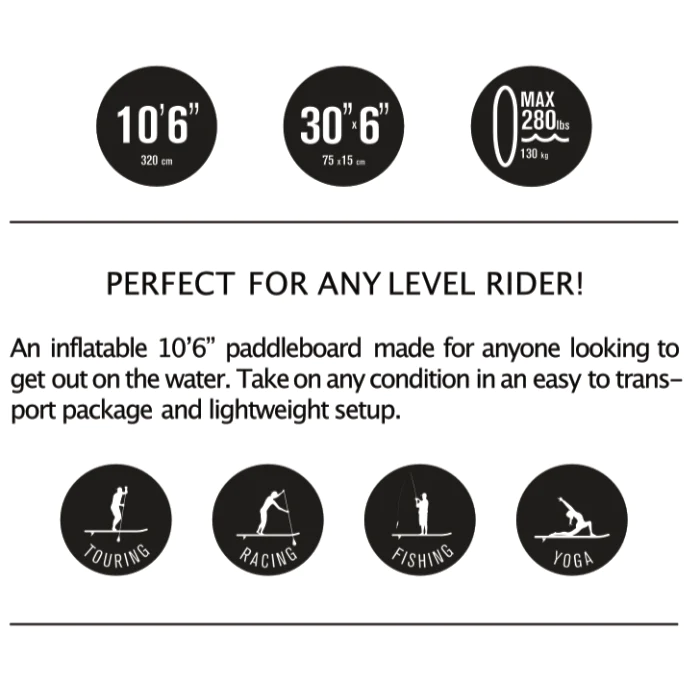 HURLEY ISUP - PHANTOMTOUR PARADISE INFLATABLE PADDLEBOARD SET 10′6 (USE 33% OFF DISCOUNT CODE)