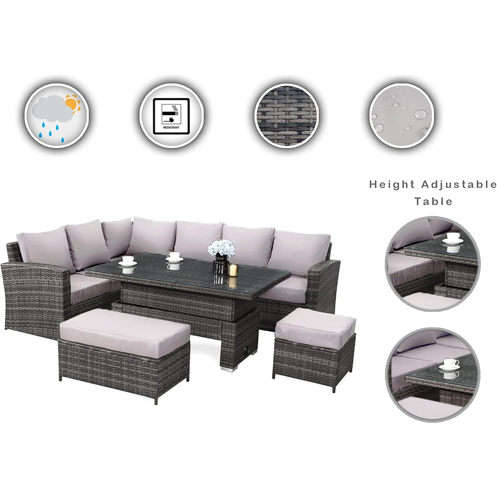 GOODS EMPORIUM 9-seater rattan garden furniture set