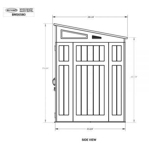 6' x 5' Suncast Modernist Plastic Garden Storage Shed - Peppercorn (1.89m x 1.73m)