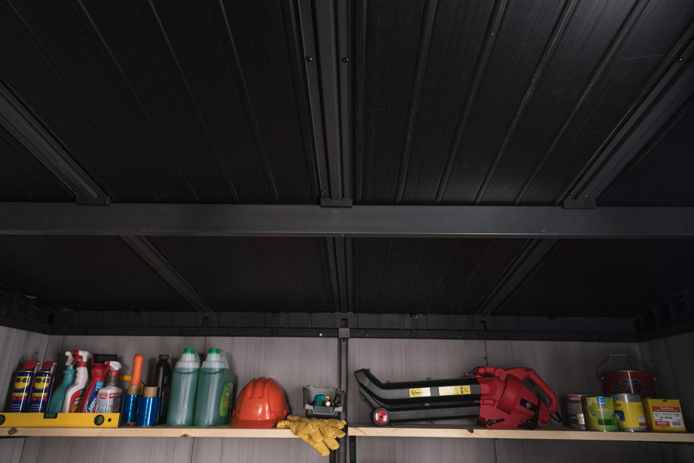 9x7 Foot Large Outdoor Shed with Floor with Modern Design for Patio Furniture, Tools