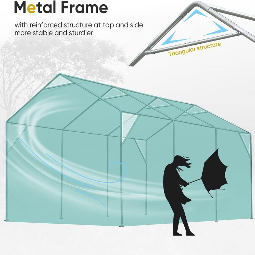 ADVANCE OUTDOOR 12x20 ft Heavy Duty Adjustable Carport