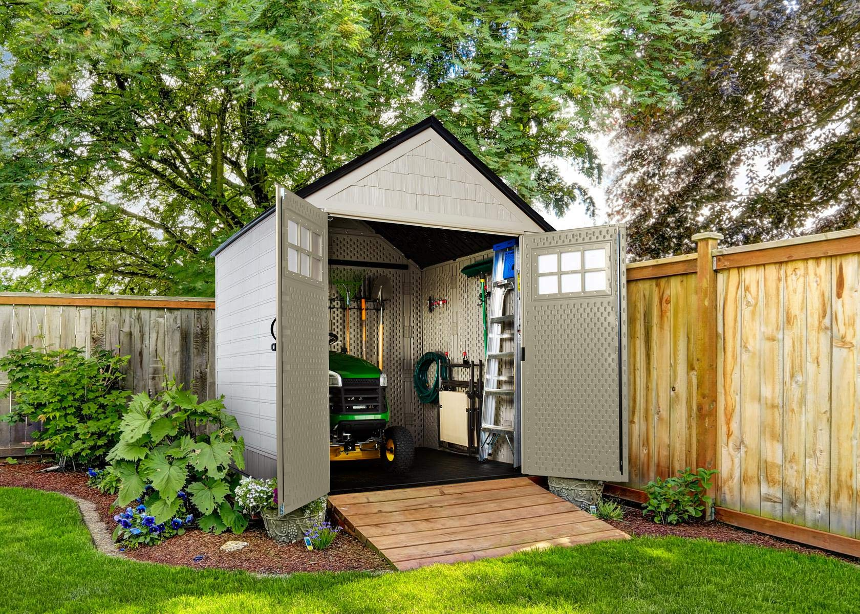 【Storage Shed】Outdoor Storage Shed, 7X7 feet, Resin Weather Resistant