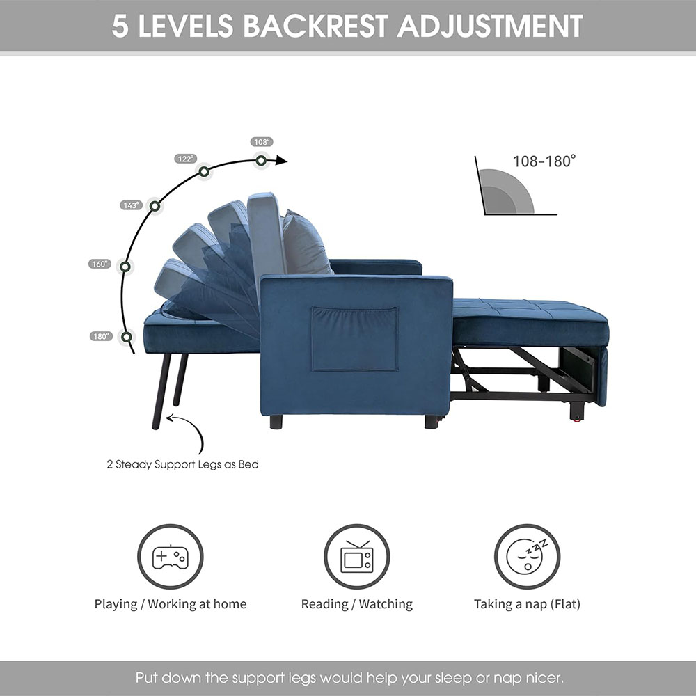XSPRACER  Convertible Sleeper Chair Bed 3 in 1