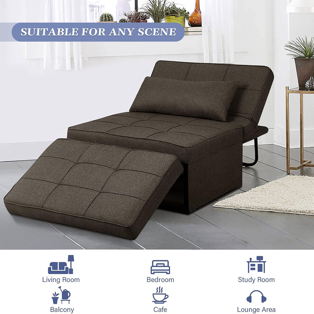 Saemoza Sofa Bed, 4 in 1 Multi Function Folding Ottoman Sleeper Bed