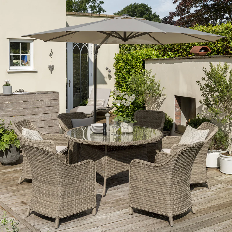 Kettler Charlbury Signature 6 Seater Round Rattan Garden Furniture Set