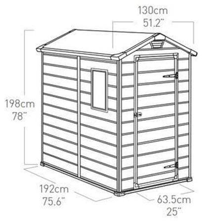 KETER Manor 4x6 Resin Outdoor Storage Shed Kit-Perfect to Store Patio Furniture, Garden Tools Bike Accessories, Beach Chairs and Lawn Mower, Grey & White