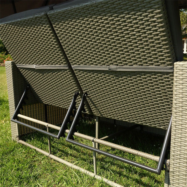 Garden bed daybed bench with canopy pillow