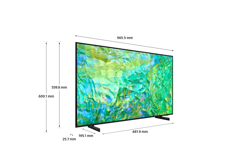 Samsung UE43CU8000 (2023) LED HDR 4K Ultra HD Smart TV, 43 inch with TVPlus, Black